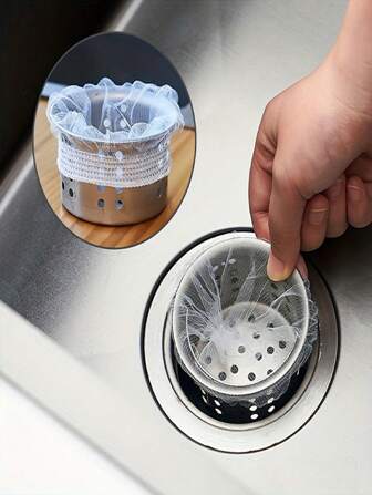 100/50/30 件厨房水槽过滤袋，适合家庭和餐厅使用，有效防止排水管堵塞，情人节礼物