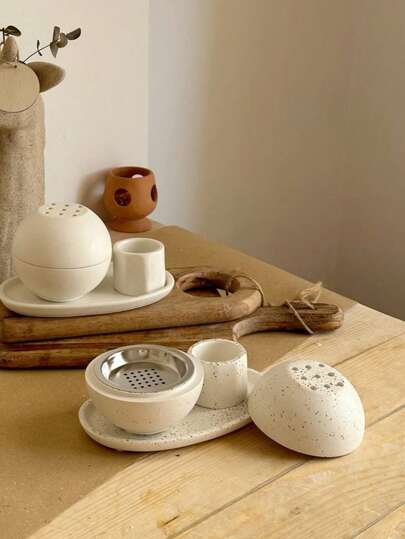 3 件套球形香炉硅胶模具 DIY 圆形香薰蜡烛杯石膏模具家居装饰收纳盒饰品环氧树脂模具