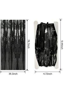 2 件/包铝箔窗帘背景银色金属丝箔流苏窗帘照片展位道具适用于生日婚礼订婚派对单身派对圣诞节节日庆祝派对装饰
