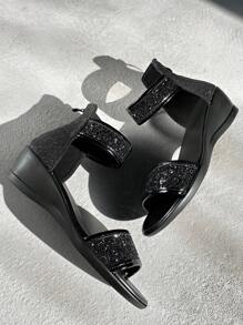 Women's Fashion Wedge Sandals, Open Toe Platform Mid Heel, Versatile Non-Slip Thick Bottom