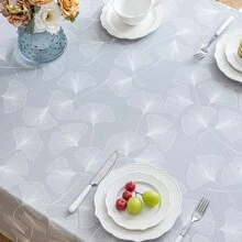 1 chiếc khăn trải bàn hình vuông thân thiện với da có họa tiết hoa và lá, họa tiết giả da lộn, thích hợp cho nhà hàng, nhà bếp, bàn ăn để bảo vệ khỏi bụi, dầu, trầy xước và nhiệt, lý tưởng để trang trí nhà cửa, tiệc tùng và sử dụng trong ngày lễ - Màu Xám nhạt - Xem 6