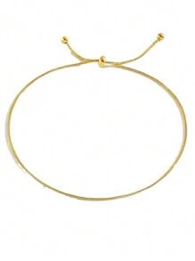 1 pièce Chic Minimaliste Élégant Chaîne Réglable Bracelet de Cheville Pour Femmes, Accessoire Polyvalent, Cadeau Pour L'Anniversaire De L'Ami