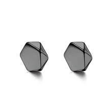 1 Piece Black & Silver Clip-On Earrings, Magnet Stud Earrings, Geometric Design, Free-Choice, Non-Pierced Unisex Earrings, Hipster Accessories