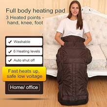 Electric Heating Pad Full Body Wraps Woolala Knee Hands Foot Warmer 6 Temperature Levels Auto Shut Off Washable - Brown1 - View 3