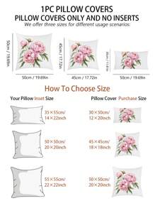 1 pieza Funda de cojín estampada con planta floral, funda de almohada decorativa de tela y peluche de estilo moderno para sofá, decoración de sala de estar, sin relleno, decoración para festivales, regalos de cumpleaños y graduación