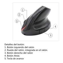 ANTSAY Ergonomic Rechargeable Wireless Mouse, 2.4Ghz Optical Vertical Mouse With 5 Buttons, Wireless Optical Mouse With USB Receiver, Wireless Vertical Mouse Compatible With Windows - Grey - View 8