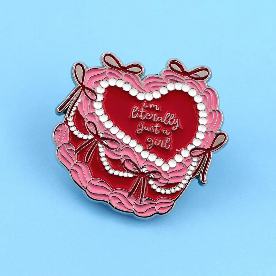 可爱街头风格粉色心形引文胸针 - 可爱徽章，适合背包和服装连衣裙配饰，衣服别针，包饰，学校办公室配饰，衬衫夹克珠宝，圣诞节万圣节衣服别针，有趣的教师礼物，服装配饰包饰