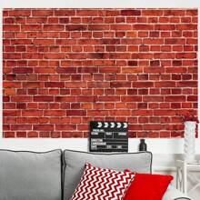 1 pezzo Sfondo fotografico in tessuto con muro di mattoni rossi per feste, decorazioni per doccia, compleanni, matrimoni, lauree, torte di compleanno, accessori per studio, dimensioni 82,7*59,1/59,1*39,4/39,4*29,5 pollici