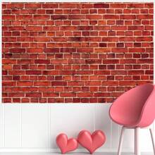 1 pezzo Sfondo fotografico in tessuto con muro di mattoni rossi per feste, decorazioni per doccia, compleanni, matrimoni, lauree, torte di compleanno, accessori per studio, dimensioni 82,7*59,1/59,1*39,4/39,4*29,5 pollici