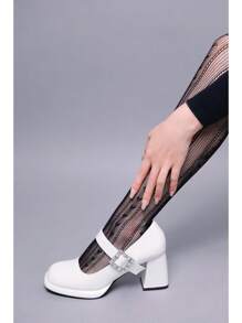 Women's Platform Closed Square Toe Mary Jane Pumps Ankle Strap Block Chunky Heel Office Party Dress Shoes