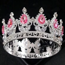 1 pezzo Tiara e corona in cristallo per donna, diadema con strass per festa, ballo, nozze, accessori per capelli, gioielli, corona, tiara, regalo - Multicolore - Visualizzare 24