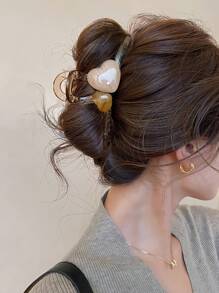 1 szt. Wysokiej jakości, mieszana kolorystycznie, duża spinka do włosów w kształcie serca, akcesorium do włosów, prosty i świeży, elegancki prezent dla kobiet na Walentynki, spinki do włosów, spinki do włosów, spinki do włosów, spinka do włosów, akcesoria do szkoły, akcesoria do włosów na jesień i zimę dla kobiet, stroje wakacyjne, kobieta