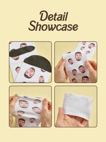 1pair Custom Face Knee High Socks, Custom Face Socks, Custom Photo Sock, Custom Printed Socks, Personalized Funny Face Socks, Custom Picture Socks, Put Any Face On The Socks, Anniversary Gift, Valentine Gift, Birthday Gift, Wedding Gift, Mother's Day Gift, Father's Day Gift, Best Friend Gift, Gift For Mom/Dad, Gift For Girlfriend/Boyfriend, Gift For Her/Him