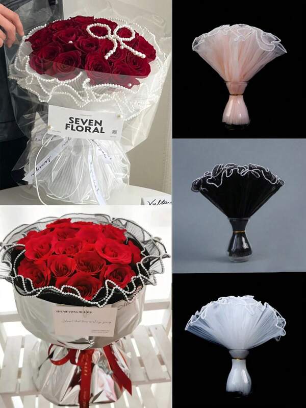 1 rouleau, 4 yards Papier cadeau pour fleurs Saint-Valentin, fournitures pour fleuriste, mariage anniversaire, papier cadeau, papier de soie, fournitures pour bouquet de fleurs, papier cadeau, papier cadeau pour fleurs, Noël Saint-Valentin