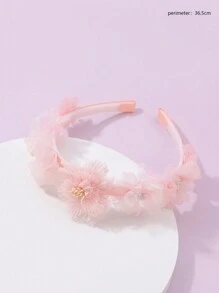1 Pc Fashionable Floral Decor Simple Casual Headband In Pink Tone - Multicolor - View 4