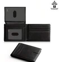 Billetera minimalista de fibra de carbono ultrafina de triple pliegue con ventana de identificación y 13 ranuras para tarjetas, monedero, portador de tarjetas para hombres, billetera mini, cartera pequeña, billetera RFID
