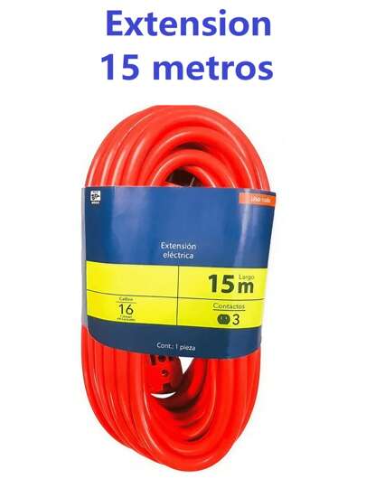 Extension 15 metros Corriente Electrica Luz Uso Rudo,Navidad, regalos de promoción.