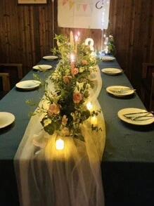 1 pieza Cortina de gasa blanca y rosa de 3 m de largo / 1,5 m de ancho con fondo de tul, cortina de gasa transparente, utilizada para fondo de escenario, fotografía al aire libre, fiesta festiva, fiesta de boda, decoración del hogar (múltiples opciones de color)