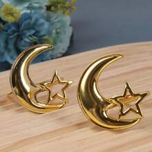 2/6pcs Elegant Star And Moon Napkin Rings,Gold Tone Alloy,Perfect For Farmhouse,Restaurant,Valentine's Day,Banquets And Home Kitchen Decor,Ramadan Kareem,Ramadan Mubarak,Ramadan Decor,Ramadan Festivals,Ramadan Gifts - Multicolor - View 9