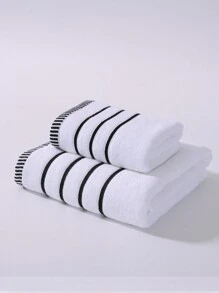 1pc/2pcs Bamboo Fiber Towel Set - Lightweight & Soft, Super Absorbent Bath Towel And Hand Towel [Thin], Quick-Drying, Skin-Friendly, Durable, Modern Bathroom Accessory, Perfect Gift For Family And Friends (40x75cm And 70x140cm) - White - View 4