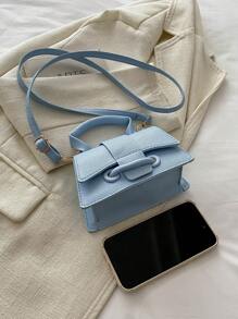 2025新款女士PU小众斜挎包、单肩手提包、高端斜挎包；2025新款夏季Y2K风格小众迷你链条包 - 藍色 - 查看 8