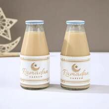 6 件优雅白金穆巴拉克瓶贴纸 - 非常适合饮料和矿泉水装饰，适合开斋节和开斋节庆祝活动、伊斯兰派对用品
