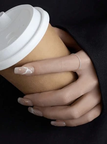 1 Pc Simple Plain Stacking Ring For Women Fine Ladies Jewelry Gift Party Gift Birthday Gift Daily Wear - Silver - View 3