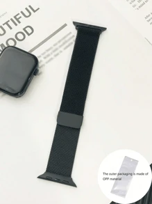 1pc Metal Magnetic Milanese Loop Band Compatible With Apple Watch Series 10/8/7/SE/Ultra 49/46/45/44/42/41/40/38mm, Stainless Steel Strap, Suitable For Women & Men, Summer Season - Black - View 10