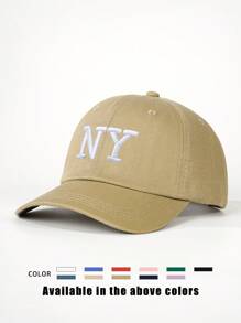Mũ lưỡi trai thêu logo NY, có thể điều chỉnh, kiểu dáng thường ngày, thích hợp cho mùa xuân, mùa thu, du lịch, đi biển, phong cách Y2K dành cho giới trẻ, kỳ nghỉ, lễ hội. - mũ bóng chày - Xem 7