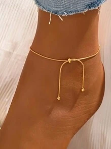 1 pièce Chic Minimaliste Élégant Chaîne Réglable Bracelet de Cheville Pour Femmes, Accessoire Polyvalent, Cadeau Pour L'Anniversaire De L'Ami