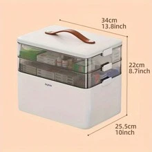 Joybos ® Contemporary Large Capacity Medicine Box, Lockable Family Medical Storage Organizer, Household Plastic First Aid Kit - Perfect For Thanksgiving, Christmas And Halloween Gifts - 白色 - 查看 9
