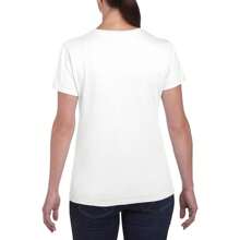 Gildan T-shirt a maniche corte bianca, vestibilità Missy, in cotone pesante, per donne/signore - Bianco - Visualizzare 5