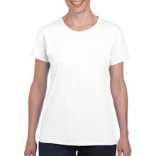 Gildan T-shirt a maniche corte bianca, vestibilità Missy, in cotone pesante, per donne/signore - Bianco - Visualizzare 4