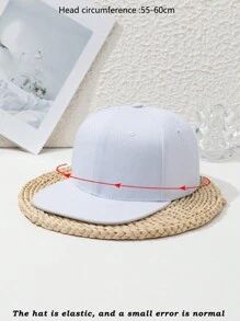 1pc Unisex Flat Bill Snapback Hat, Cool Hip Hop Style, Adjustable Solid Color Casual Polyester Sports Cap, Suitable For Outdoor, Beach, Spring/Summer/Autumn/Winter