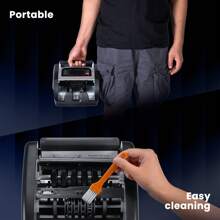 ENGiNDOT Money Counter Machine, Dollar, Euro UV/MG/IR Cash Counterfeit Detection Bill Counter With LCD Display, Add And Batch Modes With Portable Handle
