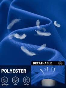 KEFITEVD Men's Hooded UPF 50+ Sun Protection T Shirts Long Sleeve Athletic Fishing Shirts Rash Guards - 彩藍色 - 查看 5