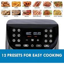 Kenmore 7.8L Air Fryer For Easy Cooking With Less Oil Digital Touch Screen Air Fryers XL Size 12 Smart Preset Viewing Window 1700W Programmable Temperature And Timer Bake Broil Reheat Stainless Steel - StainlessSteelBlack1 - View 5