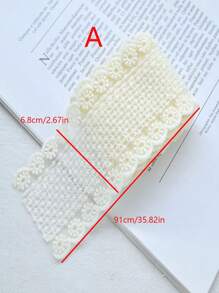 1pc Handmade Ivory Mesh Embroidered Floral Lace Ribbon Bowknot Hair Accessory Materials