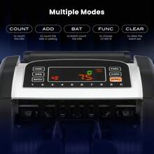 ENGiNDOT Money Counter Machine, Dollar, Euro UV/MG/IR Cash Counterfeit Detection Bill Counter With LCD Display, Add And Batch Modes With Portable Handle