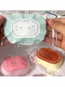 Juguete apretable de la figura del gatito del cheesecake semi-cocido, suave y esponjoso, con rebote lento, para alivio del estrés y decoración para terapia de cocción y regalo, gatito, figuras lindas, juguete apretable