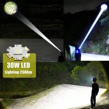 Nâng cấp đèn pha LED mạnh mẽ nhất Đèn pin đầu siêu sáng khẩu độ lớn Đèn pha LED có thể sạc lại Đèn câu cá tầm xa - màu đen - Xem 3