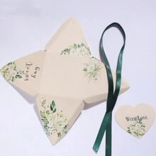 20 hộp giấy đựng quà cưới Rustic "A Sweet Day", hình kim tự tháp tam giác kèm thiệp, ruy băng, túi thơm, bao bì cho ngày lễ tình nhân, trang trí bàn tiệc kỷ niệm cho khách - Nhiều màu - Xem 11