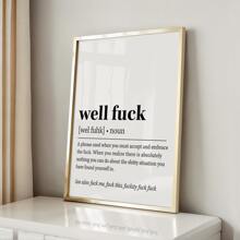 1Pc Unframed Funny Wall Art, Trang trí nhà tối giản hiện đại, Trang trí văn phòng tại nhà vui nhộn, Trang trí phòng ký túc xá, Áp phích trang trí tường, Trang trí vải canvas treo tường, Món quà lý tưởng cho phòng ngủ phòng khách - Đen và trắng - Xem 2