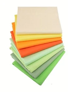 Bộ 8 mảnh vải vuông cắt sẵn, thích hợp cho may vá chắp ghép, thủ công DIY, chần bông (màu trơn) - màu xanh lá - Xem 12