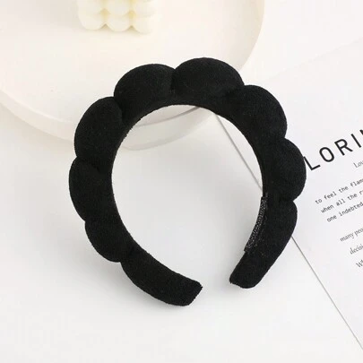 1 pezzo Fasce per spa per il lavaggio del viso, in spugna di cotone, fascia nera a bandana, adatte per il trucco e il trattamento della pelle delle donne (Nero), Fascia per capelli, Cerchietto, Accessori per capelli, Accessori per la testa