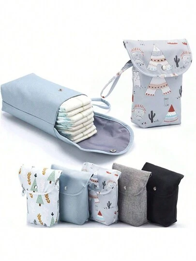 1pc Waterproof Baby Diaper Bag, Portable Diaper Storage Organizer For Diapers & Wipes