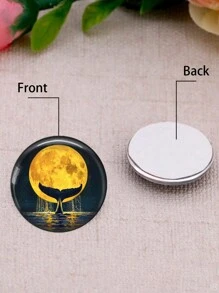 10pcs 12mm/20mm/25mm Beauty Moon And Floral Art Paintings 10pcs Mixed Round Photo Glass Cabochon Demo Flat Back Making Findings