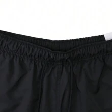 Nike Men's Front Lace-Up Letter Embroidery Casual Shorts, Simple Design For Daily Wear - Black - View 5