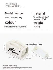 1 pieza Bolsa de maquillaje personalizada, con nombre personalizado, organizador de cosméticos multifuncional, regalo para dama de honor, regalo de cumpleaños, regalo para la abuela, regalo de aniversario, regalo del Día de San Valentín, regalo del Día de la Madre, regalo para la mejor amiga, regalo para mamá, regalo para la novia, regalo para ella, regalo para la esposa, bolsa de maquillaje, accesorios de viaje