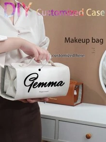 1 pieza Bolsa de maquillaje personalizada, con nombre personalizado, organizador de cosméticos multifuncional, regalo para dama de honor, regalo de cumpleaños, regalo para la abuela, regalo de aniversario, regalo del Día de San Valentín, regalo del Día de la Madre, regalo para la mejor amiga, regalo para mamá, regalo para la novia, regalo para ella, regalo para la esposa, bolsa de maquillaje, accesorios de viaje